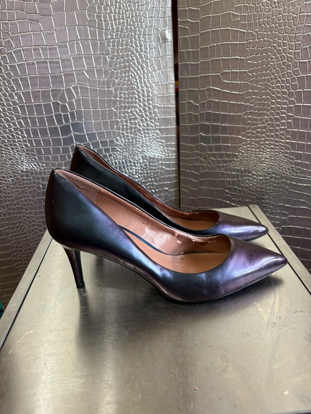 Vince Camuto Iridescent Pointed-Toe Pumps - Black/Purple